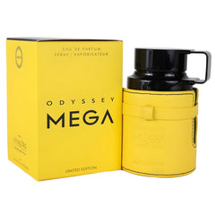 Armaf Odyssey Mega EDP lifestyle-shot showing versatile day-to-night confidence.