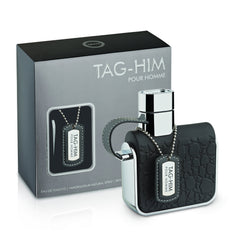Armaf Tag Him bottle front view highlighting masculine woody scent for daily wear