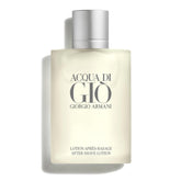 Armani Beauty Acqua di Gio after shave bottle offers long-lasting freshness.
