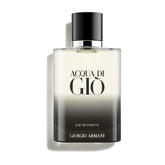 Armani Beauty Acqua di Giò bottle front showcases sea-inspired freshness for daily wear.