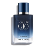 Armani Beauty Acqua di Gio Profondo bottle front, displaying the deep-sea blue and premium design