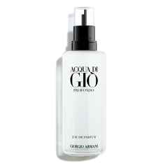 Armani Beauty Acqua di Giò Profondo EDP bottle closeup delivering marine freshness.