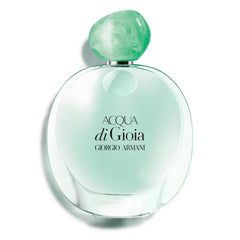 Armani Beauty Acqua di Gioia bottle front with fresh citrus for a radiant daily ritual.