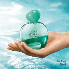 Armani Beauty Acqua Di Gioia Intense skin application shows pulse points for subtle enhancement