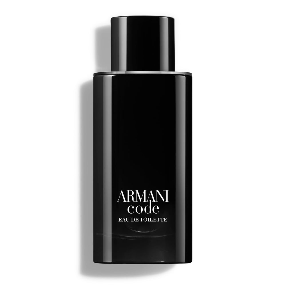 Armani Code bottle front view showcases sleek luxury for evening wear.