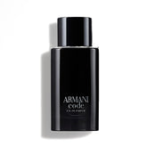 Armani Code EDP bottle with black-silver finish, premium masculine packaging for evenings.
