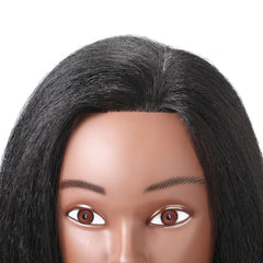 Armmu head shown for curling and straightening practice on 100% real hair