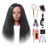Armmu mannequin head with real hair closeup for braiding practice and hairdressing education