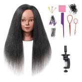 Armmu mannequin head with 18-inch real hair for authentic braiding practice.