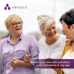 Arnique Body Recovery Balm Application shows quick absorption on mature skin.