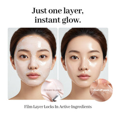 AROCELL Face mask application demo with hands applying for hydrated skin.