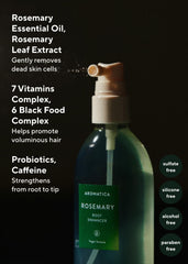 AROMATICA Rosemary Root Enhancer packaging conveys gift-ready presentation.