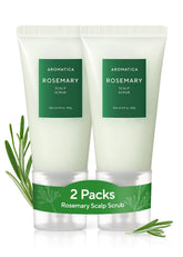 AROMATICA Rosemary Scalp Scrub jar close-up with salt granules for exfoliation.