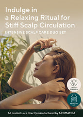 AROMATICA wooden scalp massager in use promotes gentle scalp relief.