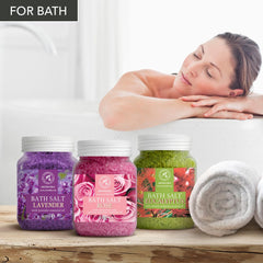 AROMATIKA bath salts set Eucalyptus leaves—refreshing, muscle-relief potential.