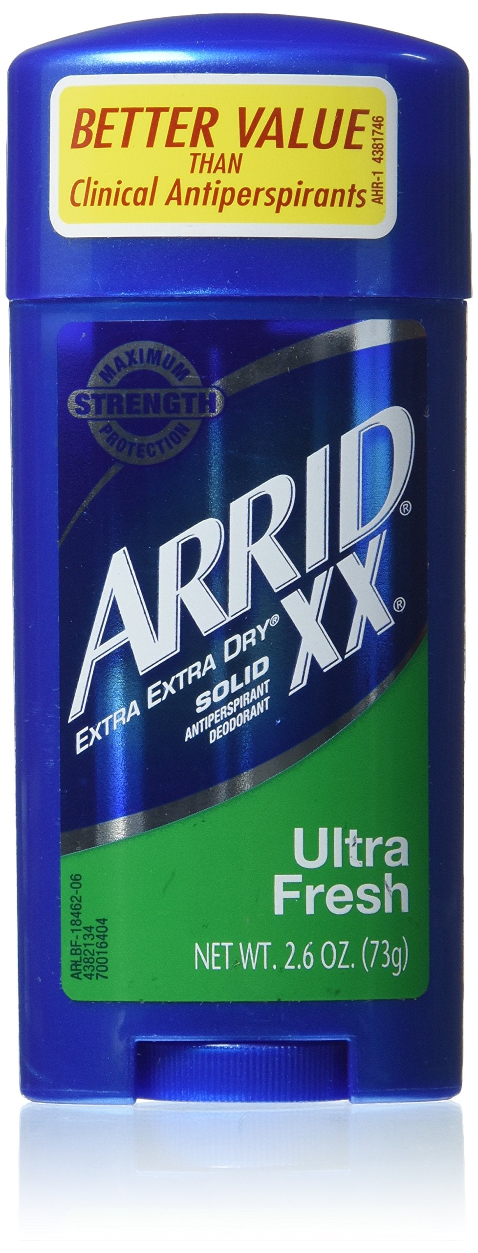 Arrid XX Solid Deodorant packshot shows six-pack for long-lasting freshness all day