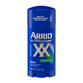 Arrid XX unscented antiperspirant stick in use for 24-hour protection.