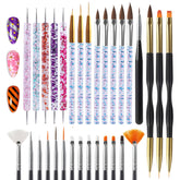 Artdone 31pcs nail art brushes set packaging showing complete kit for DIY nails