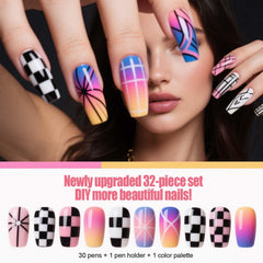 Artdone nail-art-liner-pen detail showcasing smooth liner strokes for precise nail art.