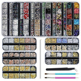 Artdone nail rhinestones close-up showing vibrant shapes for creative nail art.