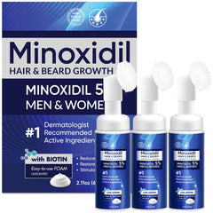 Artimore 5% Minoxidil Foam bottle for thinning hair supports easy application