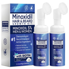 Artimore 5% Minoxidil Foam bottle for thinning hair on scalp.
