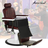 Artist hand children's leather cushion oversize barber seat setup improves safe height for eye-level haircuts