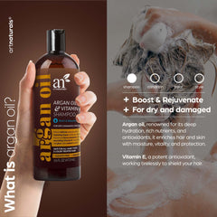 artnaturals Argan Hair Growth Shampoo bottle lather demonstrates cleansing action and gentle follicle stimulation