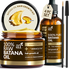 Artnaturals Batana Oil raw 4oz bottle nourishes the scalp and supports hair strength.