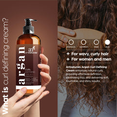 Artnaturals curl defining cream jar close-up shows soft, touchable finish after styling.