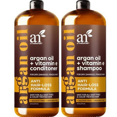 artnaturals Moroccan Argan Oil Shampoo bottle nourishes hair with shine and gentle cleansing.