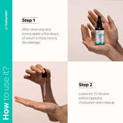 Artnaturals Niacinamide with Zinc PCA ingredient label highlights blemish prevention.