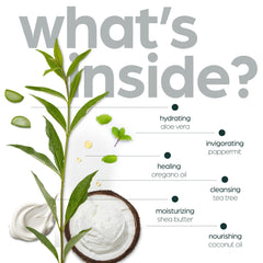 Artnaturals Tea Tree Oil Body Wash with a foot-care shot suggesting healthier, fungus-free feet.