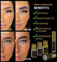 ARYANA NEW YORK five-step solution set with clear instructions for easy brow lamination.