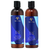As I Am Dry and Itchy Scalp Shampoo bottle showcasing olive and tea tree for soothing relief.