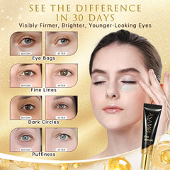 ASAMO Eye Serum quick-absorption texture shown on skin for refreshed look.