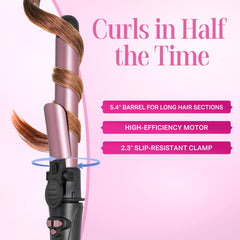 Asani rose-gold finish curling iron closeup adds chic style to routine.