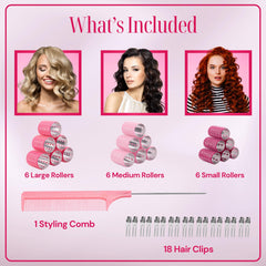Asani rodillos térmicos con clips 18 para fijar sin tirar del cabello.