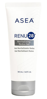 Asea RENU28 redox gel bottle showing hydrating, skin-supporting formula for daily use.