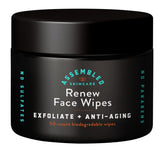 Assembled Renew Face Wipes pack demonstrates convenient daily cleansing for fresher skin.