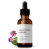 Asterwood Bakuchiol Serum bottle on a clean surface highlighting gentle anti-aging benefits.