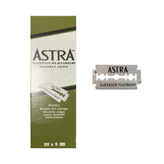 ASTRA Superior Platinum double edge blades front view promises long-lasting smooth shaves