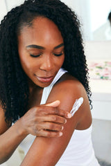 ASUTRA shea butter almond oil blend promotes soft, nourished skin and gentle hydration.