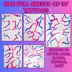 ASVP Shop UV Shine Neon glow on arms and legs for UV-lit raves.