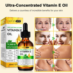 ATOANY Vitamin E Oil applied to hair ends for frizz control and shine.