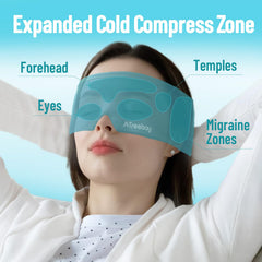 ATreebay cooling eye mask coverage across eyes, forehead and temples.