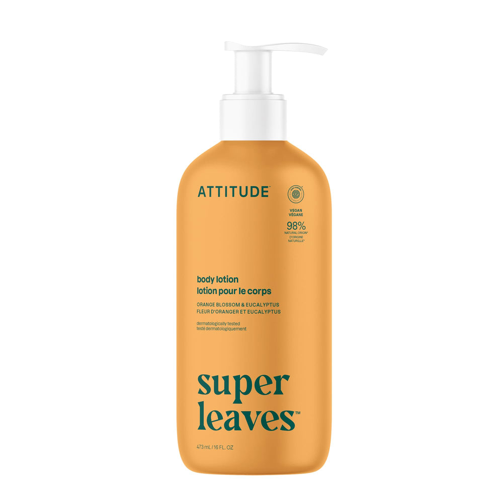 ATTITUDE body lotion orange blossom bottle for lightweight hydration and soft skin