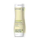 ATTITUDE hair shampoo bottle close-up, gentle formula for sensitive scalps and color care.
