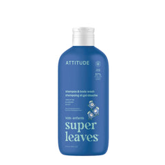 ATTITUDE Little Leaves Blueberry Shampoo bottle pour for gentle daily cleansing during kids' bath time.