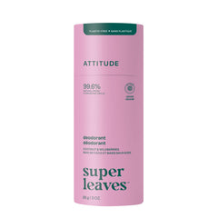 ATTITUDE plastic-free deodorant white tea leaves hero image showcasing aluminum-free daily freshness.